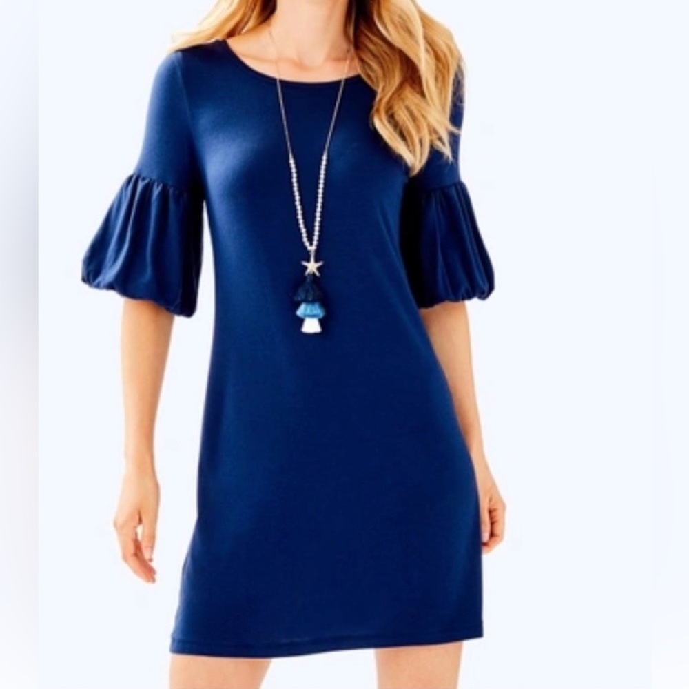 Lilly Pulitzer Lindell Dress True Navy style # 29758 size Medium